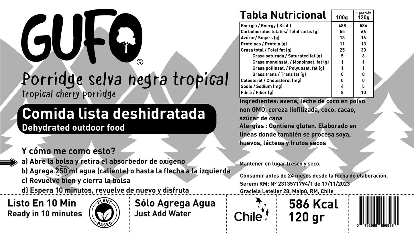 Porridge selva negra tropical